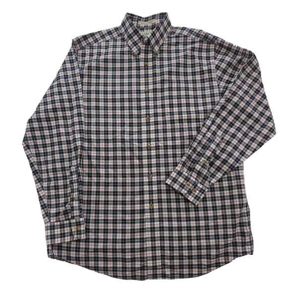 L.L.Bean Men's Wrinkle Resistant Kennebunk Red/Navy/Yellow/White Lng-Sleeve Sz M - Picture 1 of 7